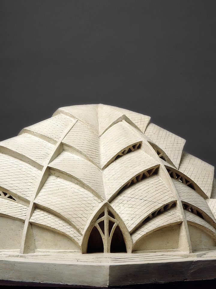 Architekturmodell von Otto Barning, Holz und Gips, 42,5 x 80 x 79 cm