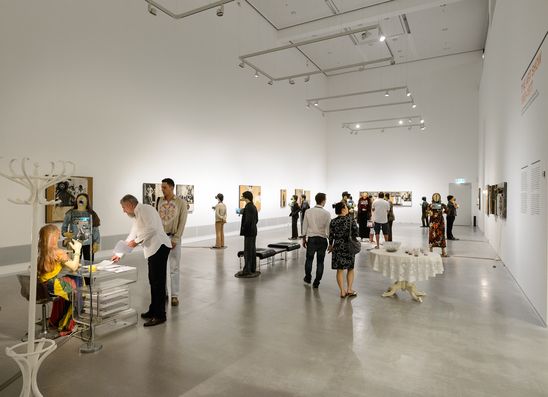 Eröffnung der Ausstellung "Andreas Greiner. Agentur des Exponenten", GASAG Kunstpreis 2016 in der Berlinischen Galerie, 14.9.2016, Foto: Harry Schnitger