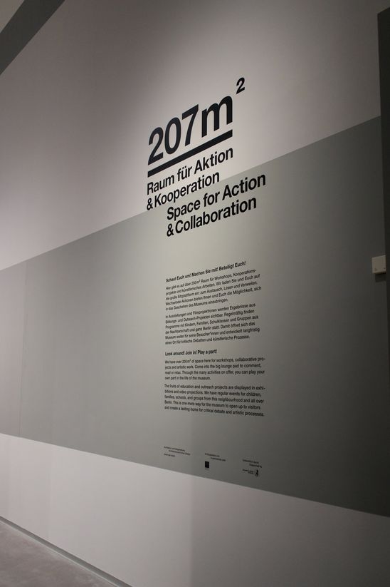 "207 m². Raum für Aktion und Kooperation" in der Berlinischen Galerie, 2019, Foto: Catrin Schmitt