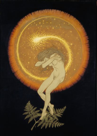 Fidus (Hugo Höppener) (1868 - 1948), Tempeltanz der Seele, 1910 Gemälde von Fidus (Hugo Höppener), Öl auf Leinwand, 100 x 70 cm