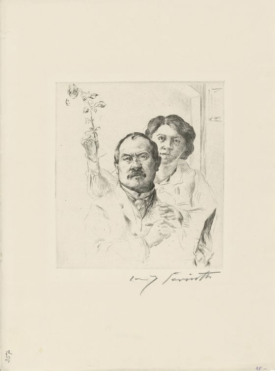 Lovis Corinth, Selbstbildnis mit Gattin, 1904, © Staatliche Museen zu Berlin, Kupferstichkabinett, Foto: Dietmar Katz