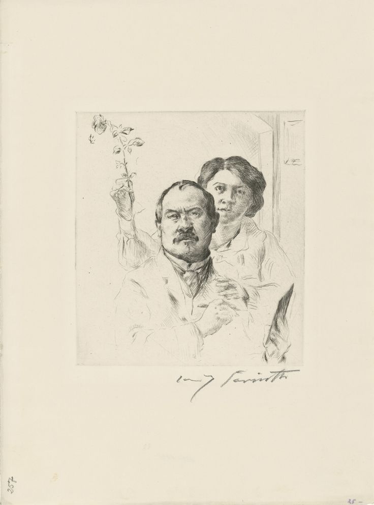 Lovis Corinth, Selbstbildnis mit Gattin, 1904, © Staatliche Museen zu Berlin, Kupferstichkabinett, Foto: Dietmar Katz