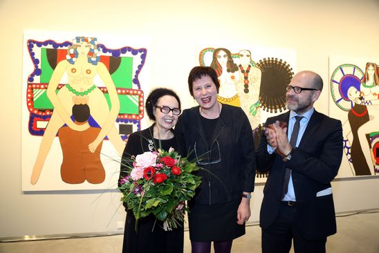 Eröffnung der Ausstellung "Dorothy Iannone. This Sweetness Outside of Time" in der Berlinischen Galerie, 18.2.2014, Foto: Amin Akhtar