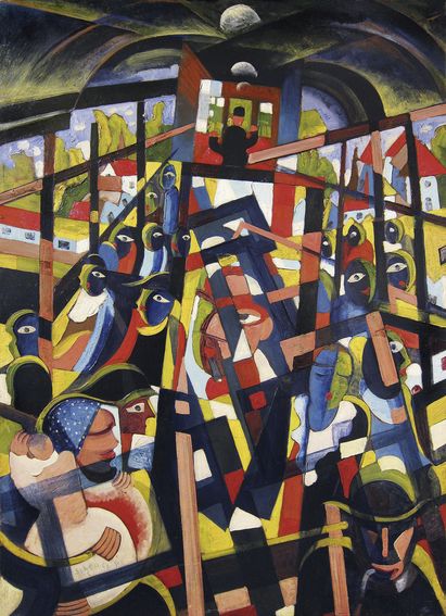 Hugó Scheiber, Auf der Straßenbahn, 1926, Courtesy Ernst Galerie, Budapest, © Urheberrechte am Werk erloschen Hugó Scheiber, Auf der Straßenbahn, 1926, Courtesy Ernst Galerie, Budapest, © Urheberrechte am Werk erloschen