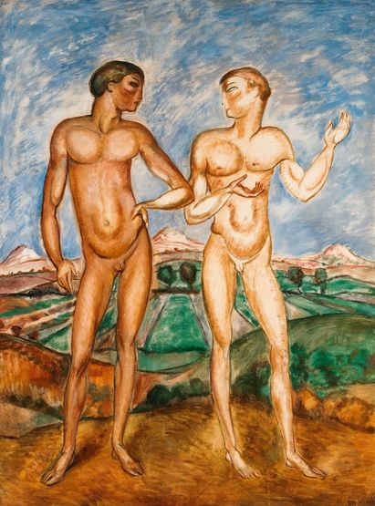 Károly Kernstok, Jünglinge, 1909 © Urheberrechte am Werk erloschen Károly Kernstok, Jünglinge, 1909 © Urheberrechte am Werk erloschen