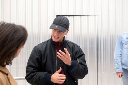 Eröffnung der Ausstellung "Monica Bonvicini. 3612,54 m³ vs 0,05 m³" in der Berlinischen Galerie, 15.9.2017, Foto: Harry Schnitger Eröffnung der Ausstellung "Monica Bonvicini. 3612,54 m³ vs 0,05 m³" in der Berlinischen Galerie, 15.9.2017, Foto: Harry Schnitger