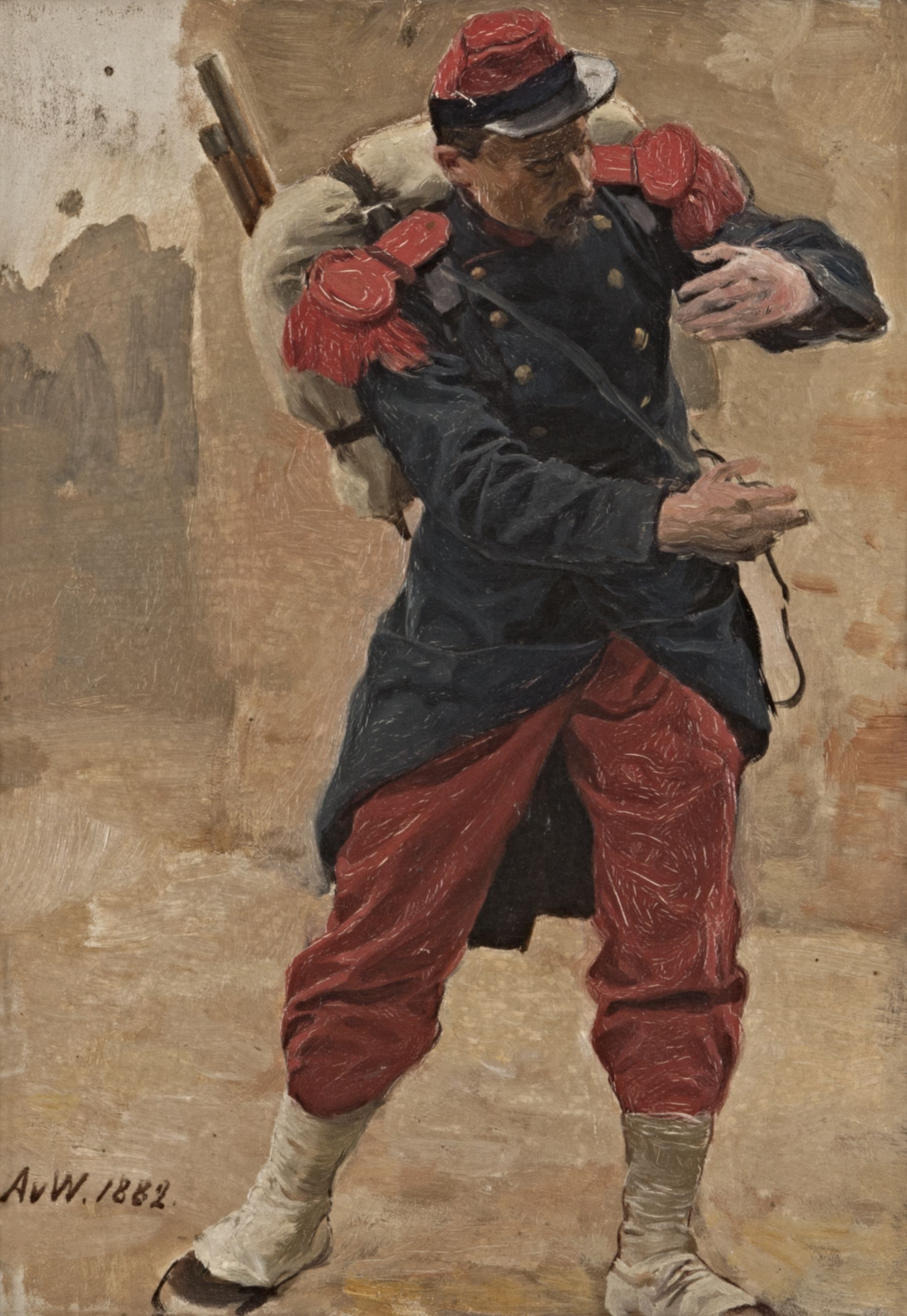 Gemälde von Anton von Werner, Öl auf Pappe, 27 x 20,2 cm