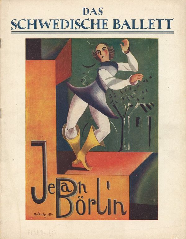 Bucheinband mit Titel „Das Schwedische Ballett“ und Grafik, Druck, Papier