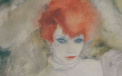 Zeichnung von Jeanne Mammen, Aquarell und Bleistift auf Papier, 34,7 x 31 cm