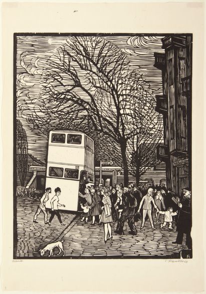 Conrad Felixmüller, Berlin, Bus-Haltestelle Köpenick, 1963, © VG Bild-Kunst, Bonn 2022, Repro: Kai-Annett Becker Conrad Felixmüller, Berlin, Bus-Haltestelle Köpenick, 1963, © VG Bild-Kunst, Bonn 2022, Repro: Kai-Annett Becker