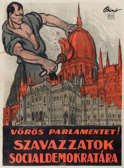 Mihály Biró, Rotes Parlament!, 1919 © Urheberrechte am Werk erloschen, Foto: Museum der Bildenden Künste - Ungarische Nationalgalerie, 2023 Mihály Biró, Rotes Parlament!, 1919 © Urheberrechte am Werk erloschen, Foto: Museum der Bildenden Künste - Ungarische Nationalgalerie, 2023
