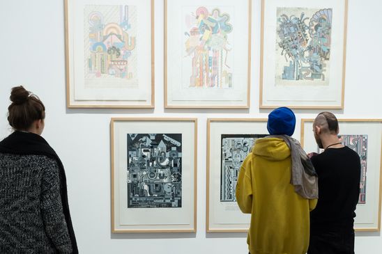 Eröffnung der Ausstellung "Eduardo Paolozzi. Lots of Pictures, Lots of Fun" in der Berlinischen Galerie, 8.2.2018, Foto: Harry Schnitger