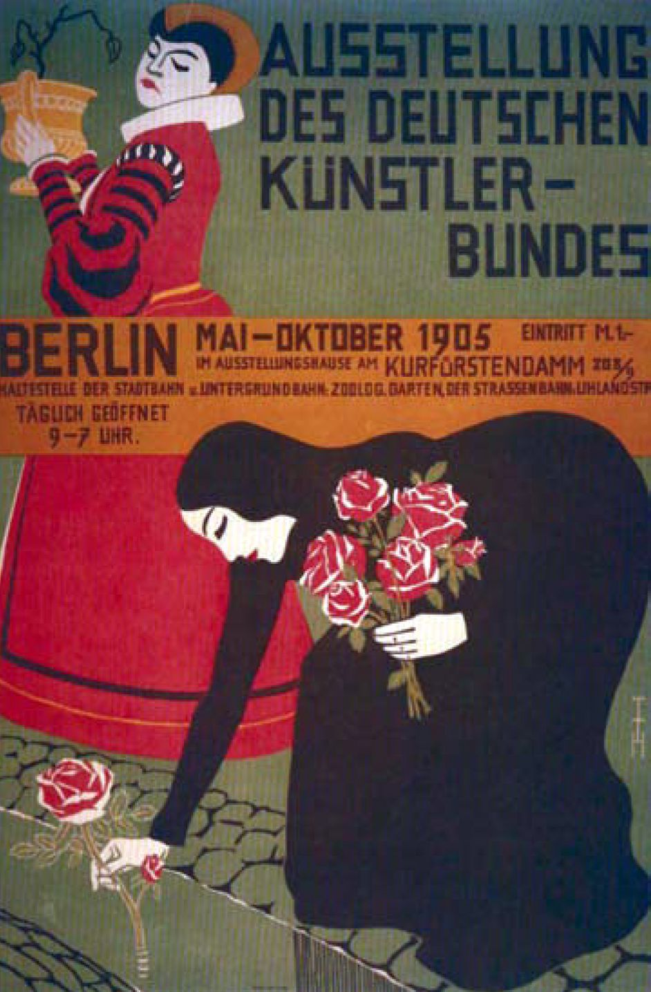 Abbildung eines Plakats zu zweiten Ausstellung des Deutschen Künstlerbundes aus dem Jahr 1905