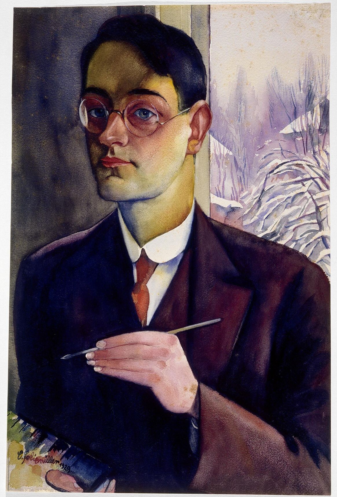 Conrad Felixmüller, Selbstbildnis (mit Palette), 1929, © VG Bild-Kunst, Bonn 2022