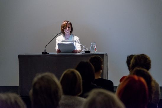 Lesung mit Schauspielerin Sophie Rois aus Klaus Manns "Der fromme Tanz" anlässlich der Ausstellung "Max Beckmann und Berlin", 21.1.2016, Foto: Hannes Wiedemann