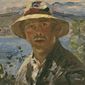 Lovis Corinth, Selbstporträt mit Strohhut, 1923
