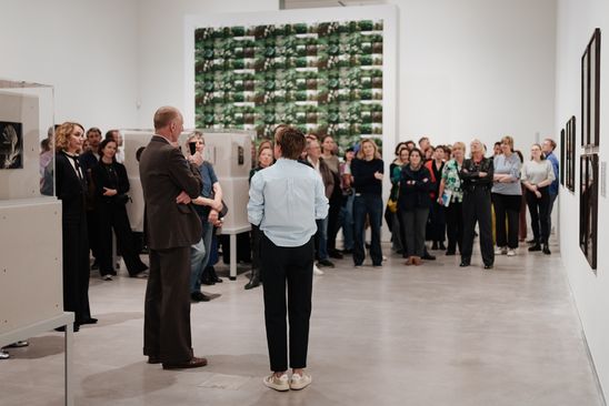 Ingar Krass, Artist, and Katia Reich, Head of Photographic Collection and curator of the exhibition