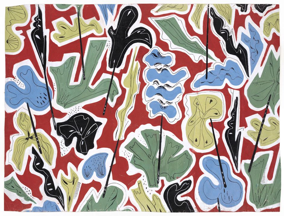 Ruth Hildegard Geyer-Raack, Pattern design for fabric or wallpaper, c. 1930