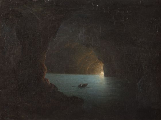 Carl Seiffert, Die blaue Grotte auf Capri, 1861, © Urheberrechte am Werk erloschen, Foto: Kai-Annett Becker, Restauriert mit Unterstützung der Ernst von Siemens Kunststiftung.