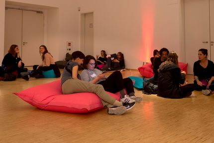 Eröffnung der Ausstellung "Monica Bonvicini. 3612,54 m³ vs 0,05 m³" in der Berlinischen Galerie, 15.9.2017, Foto: Harry Schnitger Eröffnung der Ausstellung "Monica Bonvicini. 3612,54 m³ vs 0,05 m³" in der Berlinischen Galerie, 15.9.2017, Foto: Harry Schnitger