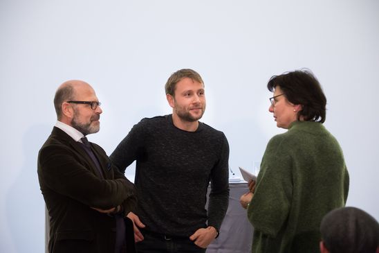 Lesung mit Schauspieler Max Riemelt aus Curt Morecks "Führer durch das lasterhafte Berlin" im Rahmen der Ausstellung "Jeanne Mammen. Die Beobachterin" in der Berlinischen Galerie, 12.1.2018, Foto: Harry Schnitger