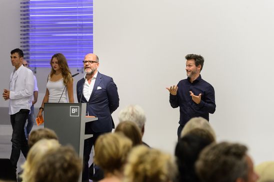 Eröffnung der Ausstellung "Andreas Greiner. Agentur des Exponenten", GASAG Kunstpreis 2016 in der Berlinischen Galerie, 14.9.2016, Foto: Harry Schnitger