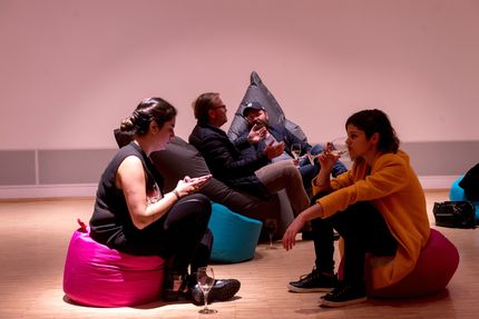 Eröffnung der Ausstellung "Monica Bonvicini. 3612,54 m³ vs 0,05 m³" in der Berlinischen Galerie, 15.9.2017, Foto: Harry Schnitger Eröffnung der Ausstellung "Monica Bonvicini. 3612,54 m³ vs 0,05 m³" in der Berlinischen Galerie, 15.9.2017, Foto: Harry Schnitger