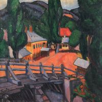 Lajos Tihanyi, Landschaft mit Brücke, 1909, Historisches Museum Budapest, Kiscelli Museum – Städtische Galerie