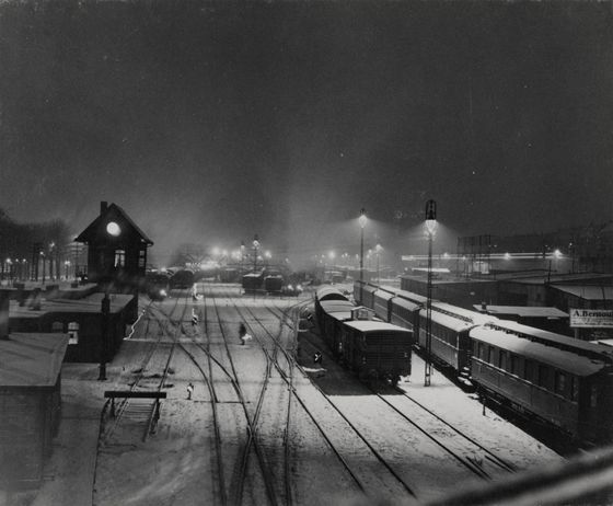  Fritz Eschen, Naechtlicher Rangierbahnhof, vor 1935, © Berlinische Galerie