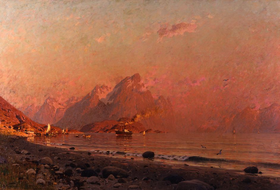 Adelsteen Normann, Sommerabend in den Lofoten, vor 1891