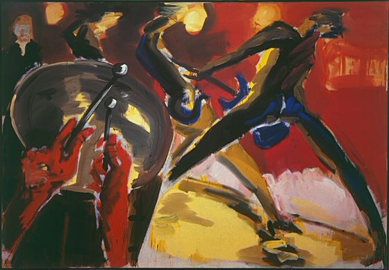 Painting by Rainer Fetting, distemper on canvas, 200 x 290 cm