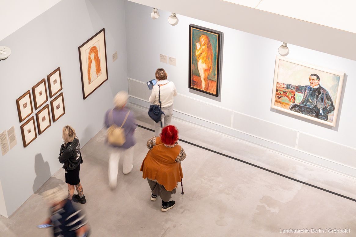 Ausstellungsansicht „Edvard Munch. Zauber des Nordens“, Foto: © Landesarchiv Berlin / Paul Grönboldt