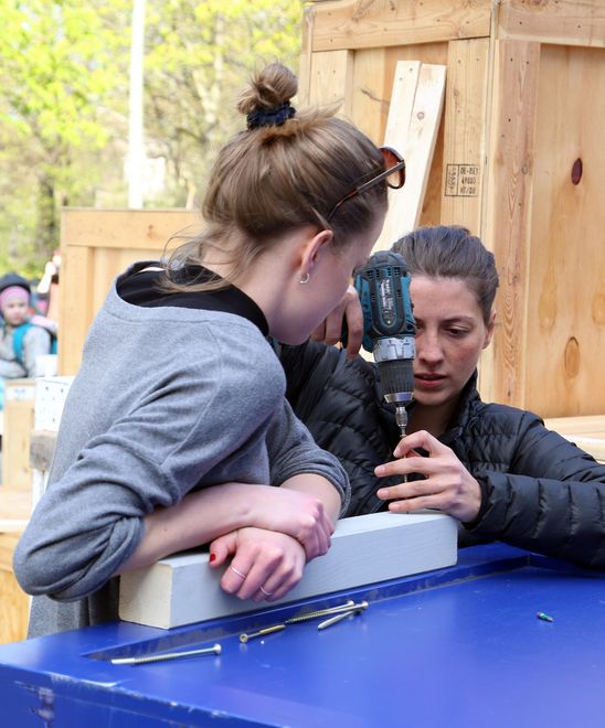 Bauworkshop am Küchenmonument, 16.4.2015, Foto: Jirka Jansch