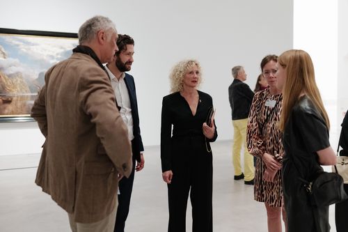 Kasper Teglgaard Koch, Leiter der Abteilung Ausstellungen und Sammlungen MUNCH, Tone Hansen, Direktorin MUNCH, Ulrike Andres, Leiterin Abteilung Kommunikation und Bildung Berlinische Galerie, Carolin Wagner, Leitung Geschäftsstelle Förderverein (von links nach rechts)