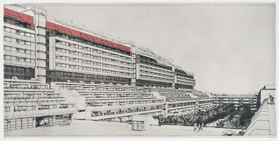 Drawing by Georg Heinrichs, felt-tip marker over silver gelatin on cellulose acetate, 49,5 x 99,5 cm