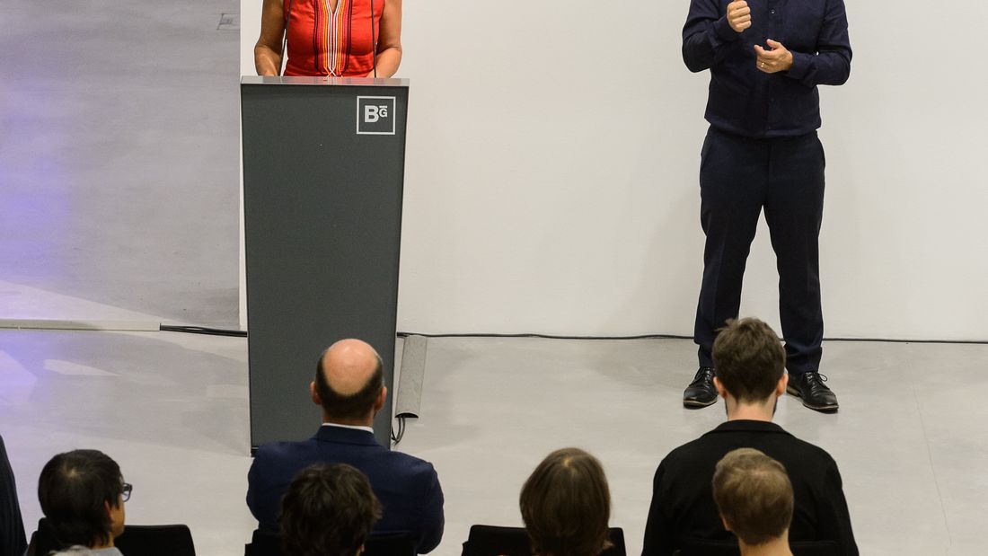 Eröffnung der Ausstellung "Andreas Greiner. Agentur des Exponenten", GASAG Kunstpreis 2016 in der Berlinischen Galerie, 14.9.2016, Foto: Harry Schnitger