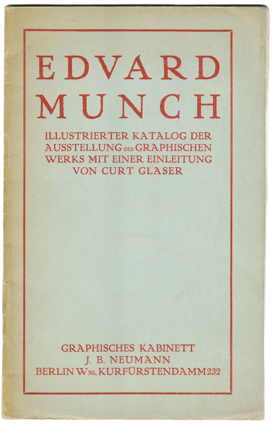 Katalog-Cover Edvard Munch mit roter Schrift auf beigem Untergrund 