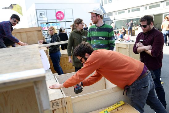 Bauworkshop am Küchenmonument, 16.4.2015, Foto: Jirka Jansch