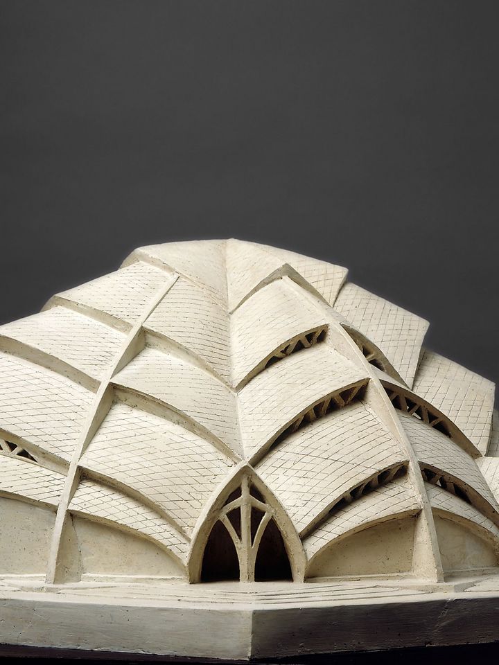 Architecture model by Otto Bartning, wood and plaster, 42,5 x 80 x 79 cm