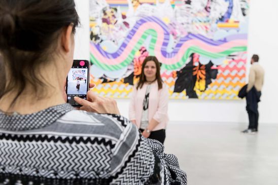 Eröffnung der Ausstellung von Christine Streuli, Fred-Thieler-Preisträgerin 2017, 17.3.2017, Foto: Harry Schnitger