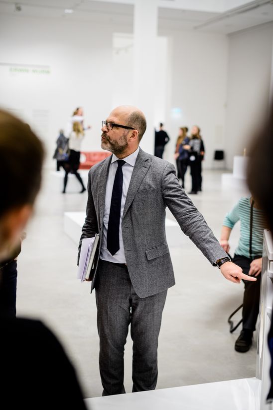 Preview der Ausstellung "Erwin Wurm. Bei Mutti" für Freund*innen der Berlinischen Galerie aus dem Förderverein, 13.4.2016, Foto: Hannes Wiedemann