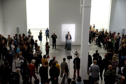 Eröffnung der Ausstellung "Monica Bonvicini. 3612,54 m³ vs 0,05 m³" in der Berlinischen Galerie, 15.9.2017, Foto: Harry Schnitger Eröffnung der Ausstellung "Monica Bonvicini. 3612,54 m³ vs 0,05 m³" in der Berlinischen Galerie, 15.9.2017, Foto: Harry Schnitger