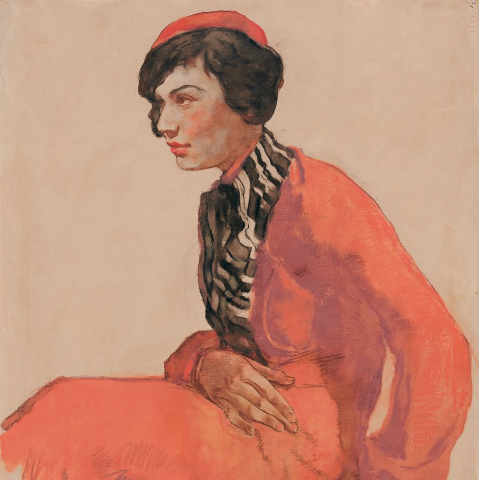 Lotte Laserstein, Dame mit roter Baskenmütze, um 1931, Berlinische Galerie