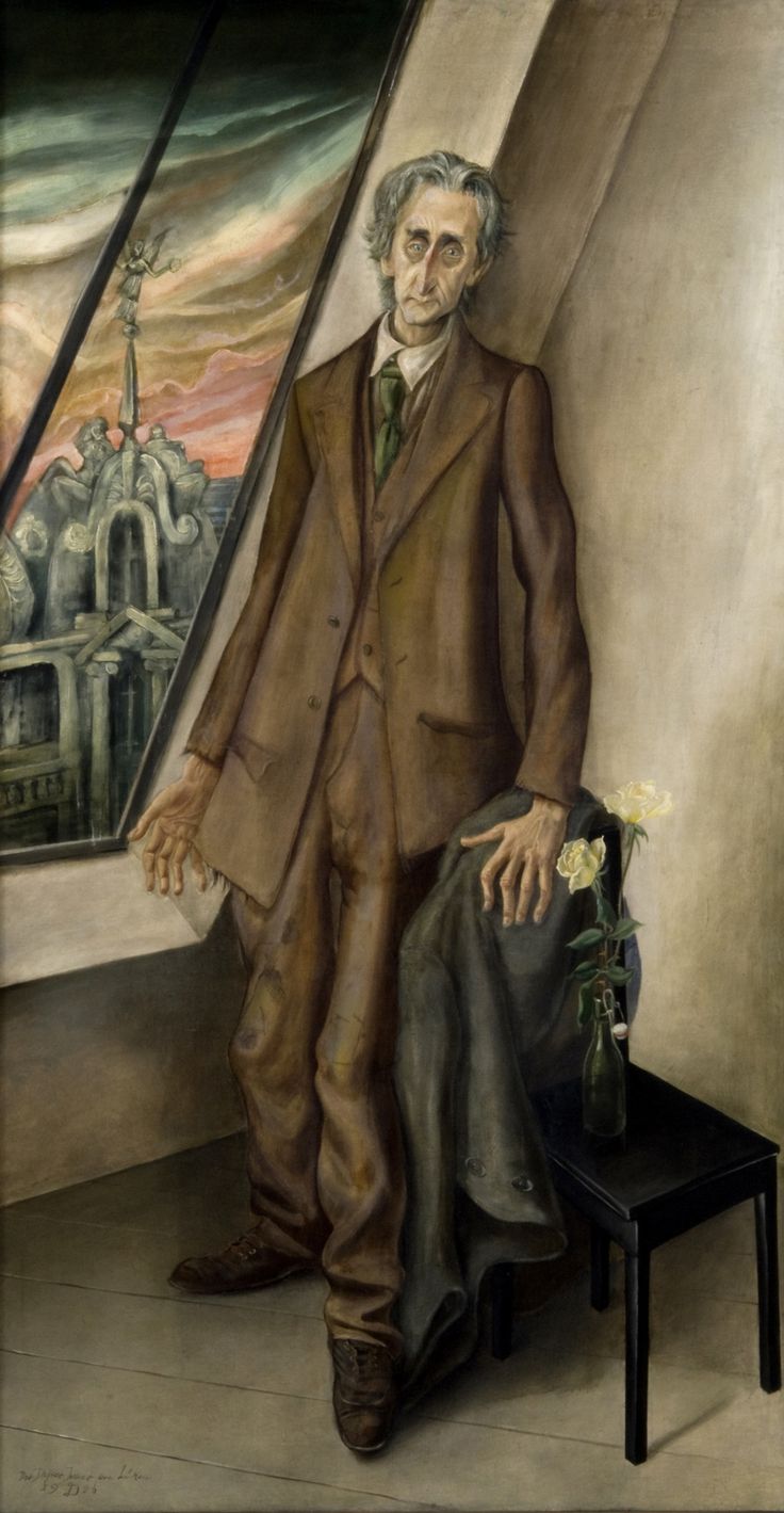 Otto Dix, Der Dichter Iwar von Lücken, 1926 Gemälde von Otto Dix, Öl und Tempera auf Leinwand, 226 x 120 cm
