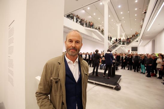 Eröffnung "Erwin Wurm. Bei Mutti" und "Visionäre der Moderne. Paul Scheerbart, Bruno Taut, Paul Goesch" in der Berlinischen Galerie, 14.4.2016, Foto: Amin Akhtar