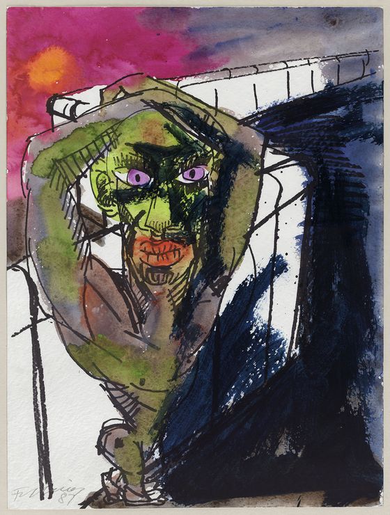 Rainer Fetting, Figur an der Mauer, 1987 © Rainer Fetting