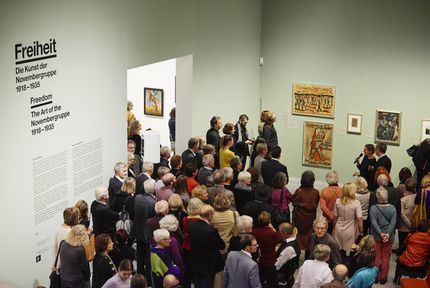Preview zur Ausstellung "Freiheit. Die Kunst der Novembergruppe 1918–1935", 7.11.2018, Foto: Hannes Wiedemann Preview zur Ausstellung "Freiheit. Die Kunst der Novembergruppe 1918–1935", 7.11.2018, Foto: Hannes Wiedemann