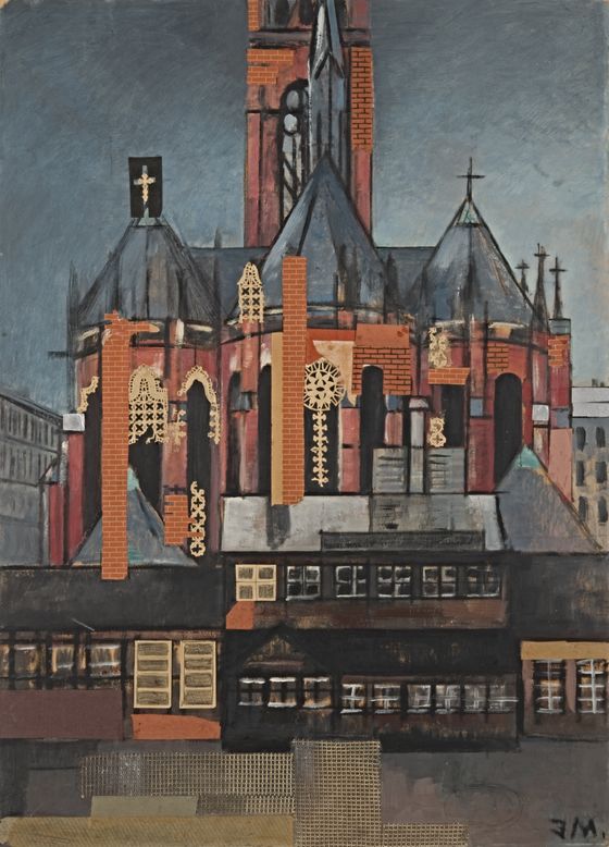 Jeanne Mammen, Kirche am Winterfeldtplatz, um 1940