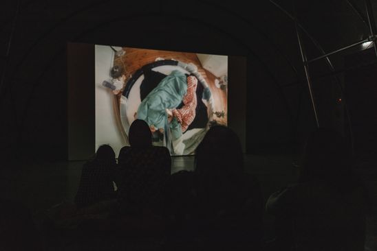 Eröffnung von "Raphaela Vogel. Son of a Witch" in der Berlinischen Galerie im Rahmen von Videoart at Midnight, 29.11.2018, Foto: Pauline Ruthe