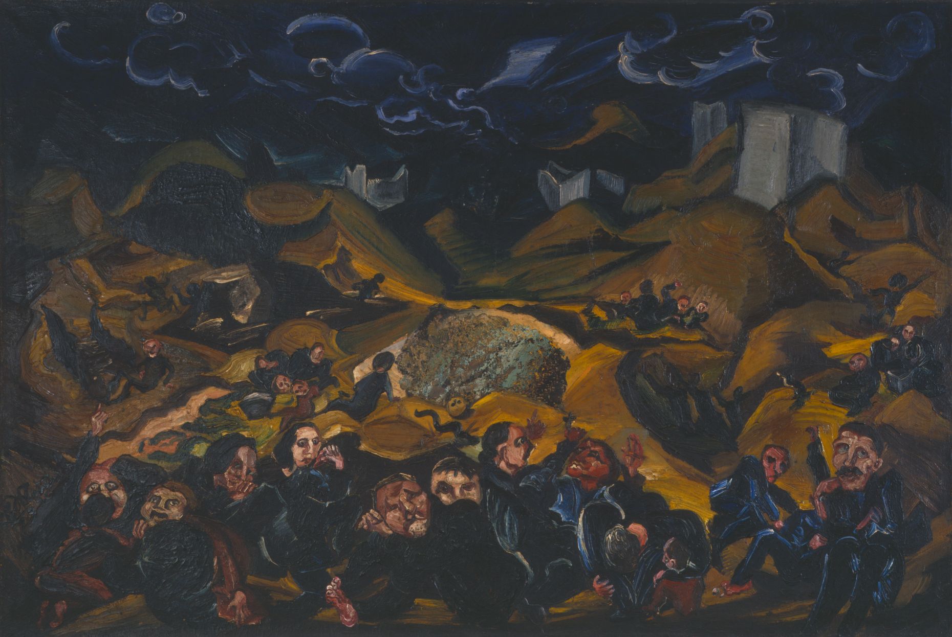 Gemälde von Ludwig Meidner, Öl auf Leinwand, 100 x 150 cm